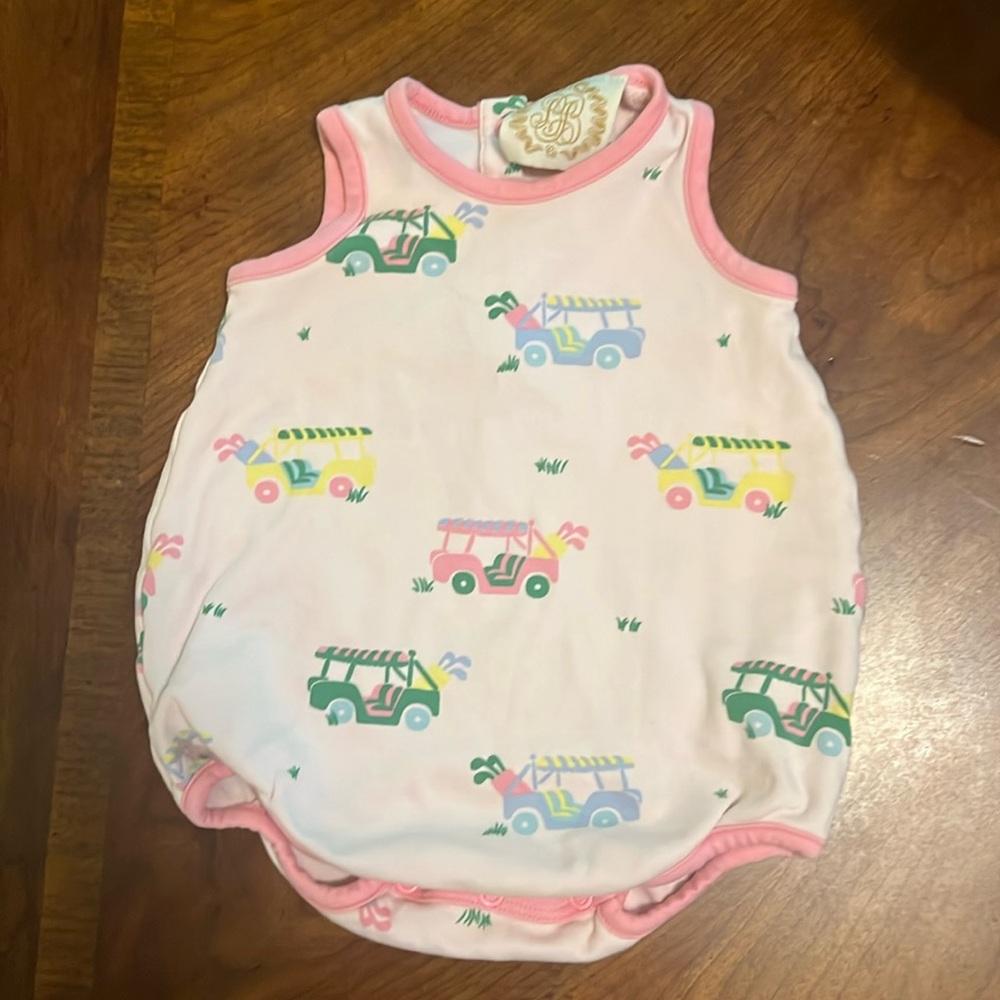 TBBC Pink Patton Golf Cart Bubble 0-3 months